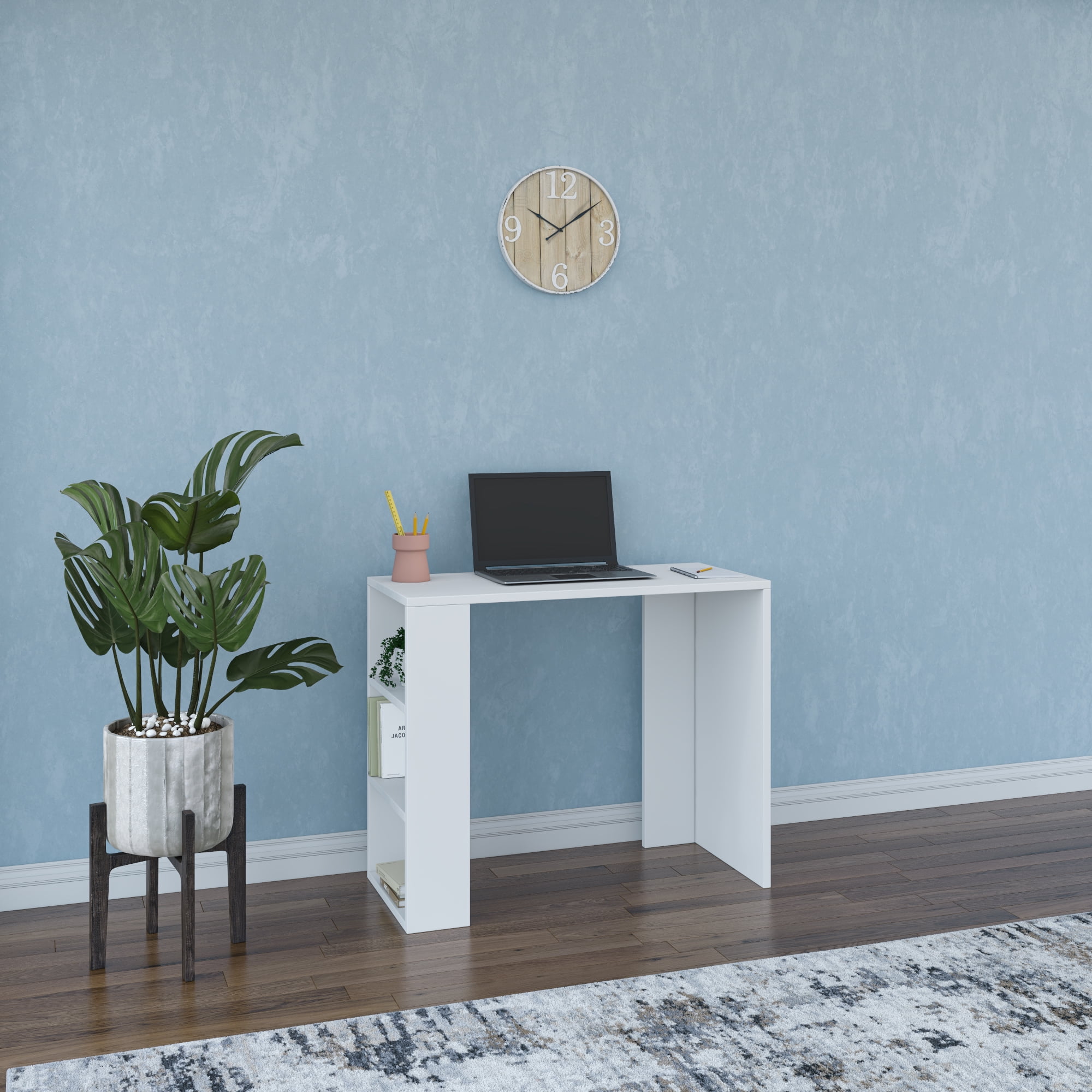Ada Home Decor Furniture 3 Tier White Pennock Modern Desk