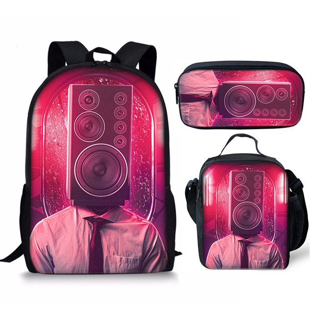 Skibidi Toilet Student Backpack Children'S Meal Bag Pencil Bag Three-Piece Backpack