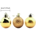 thumbnail image 2 of 24 piezas de adornos navideños pequeños de 1,57 pulgadas, irrompibles, para decoración de fiestas, bodas y fiestas, incluye ganchos para adornos de árbol (dorados, 4 cm/1,57 pulgadas), 2 of 3