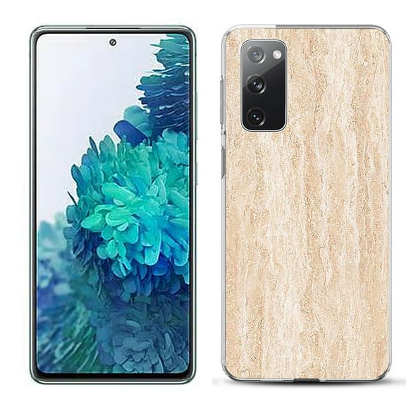 Slim-Fit Gel TPU Phone Case for Samsung Galaxy S20 FE 5G Fan Edition, by OneToughShield ® - Marble/Coffee Tone