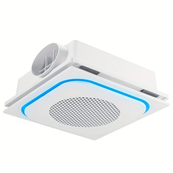 Bathroom Exhaust Fan With Light, 150 CFM 1.0 Sone Bathroom Fan, 40W Bathroom Fan With LED Night Light, White