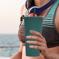 thumbnail image 3 of 710ml Plastic Tumbler with Lid and Straw, Reusable Iced Coffee Cups Smoothie Cup, 3 of 5