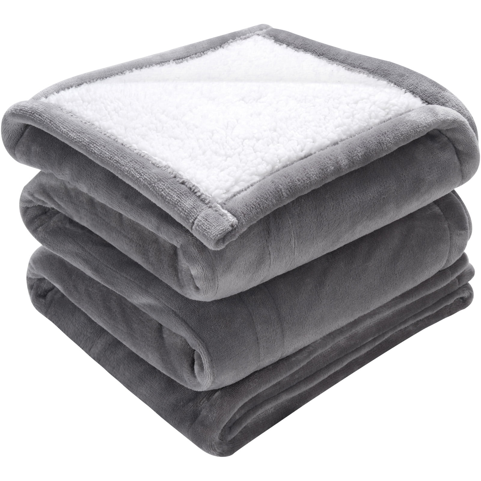 VEVOR Heated Blanket Electric Throw,50" x 60" Twin Size, Soft Flannel & Sherpa Heating Blanket with 3 Hours Timer Auto-off, 5 Heating Levels for Sofa, Machine Washable, ETL & FCC Certification (Grey)