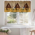 thumbnail image 4 of Rustic Valances for Windows Farmhouse Barn Chicken Sunflowers Flowers Retro Brown Valance Curtains Rod Pocket Bathroom Small Window Treatments for Kitchen Living Room Bedroom, 54"x18", 4 of 7