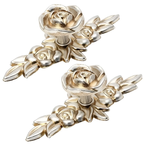 XIBUFE 2 Pcs Cabinet Knobs,Rose-Design Drawer Pulls,Decorative Hardware, Easy Installation