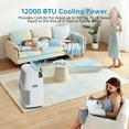thumbnail image 6 of Luku 3-in-1 Portable Air Conditioner, 12,000 BTU, Quiet 53 dB, Efficient Cooling for 550 Sq Ft, Black, 6 of 7