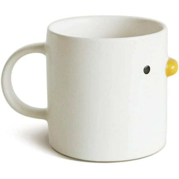 Taza de café divertida con diseño de pollito, taza de pato esmaltada hecha a mano, tazas de leche de cerámica de seguridad, linda taza de té de 14 oz. Los mejores regalos para los amantes del café y e