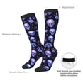 thumbnail image 4 of Naloa Skull flower leaf purple Thigh High Socks Extra Long Stretchy Sock Women Over Knee High Opaque Stocking Daily Wear, 4 of 6
