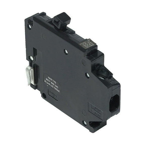 New Challenger MH115-L Type-A Replacement. One Pole 15 Amp Left Clip Circuit Breaker Manufactured by Connecticut Electric.