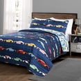 thumbnail image 1 of Lush Decor Courtepointe Voitures de Course Marine Ensemble 3 Pcs Full/Queen, 1 of 4