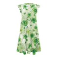 thumbnail image 5 of Yuyamidu Women's Dress St Patricks Day Dress V-Neck Sleeveless A-Line Midi Dress Ruffle Sleeveless Tiered Flowy Dresses with Pockets Green Leaf, Size S, 5 of 8