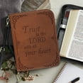 thumbnail image 4 of FOR U DESIGNS Sunflower Brown Bible Cover for Women Men Washable Leather Bible Cover Size X-Large with Zipper Church Bag Book Carrying Case Trust in the Lord with All Your Heart, 4 of 7