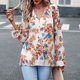 thumbnail image 3 of Camisa de moda para mujer con un solo pecho blusas estampadas florales Tops atuendo diario, 3 of 7