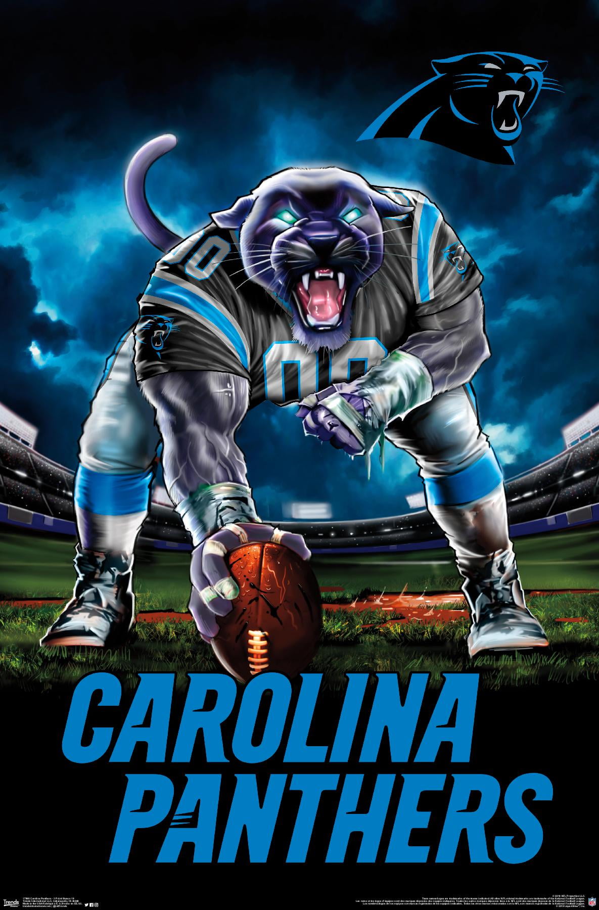 NFL Carolina Panthers 3 Point Stance 19 Wall Poster, 22.375" x 34