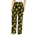 thumbnail image 3 of Xecao Daisies Flowers Women's Straight Lounge Pajama Pants: The Epitome of Relaxed Sleepwear, 3 of 9