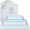 thumbnail image 3 of Threadmill Home Linen 600 Thread Count 4-Piece Bed Sheet Set, Full, Blue Solid Print, 3 of 10