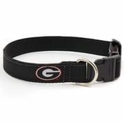 ZEP-PRO NCAA Snap Adjustable 1" Nylon Dog Collars (Georgia Black, Large)