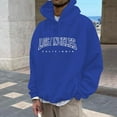 thumbnail image 2 of LUOGENLI Mens Hoodies Pullover Cotton Male Autumn and Winter Fashion Casual Letter Part Print Hooded Pullover Long Sleeve Hooded Sweater Tops Men Hoodies Blanket Blue1 Size L, 2 of 5