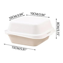 Beautynvta 50 Pcs Bento Cake Boxes, Single Compartment Clamshell Takeout Containers, Disposable To Go Boxes for Hamburger, Sandwiches, Salad
