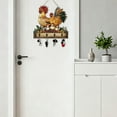 thumbnail image 4 of Hearth & Gear Wooden Multifunctional Home Key Holder 2D Flat Wall Art Keychain Holder With 4 Hooks Autumn Wall Mounted Key Rack Welcome Sign Home Crafting Alphabet Wall Garland Wall Hanging, 4 of 6