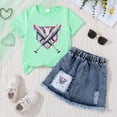 thumbnail image 2 of Wxirdiow Skirt Outfits for Girls Kid Toddler Girls Denim Outfit Vest Tops and Pleated Skirts Set 2Pcs Summer Clothes D Size,6-7 Years, 2 of 3