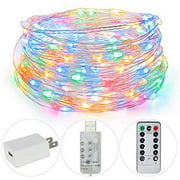 Auing String Lights, 100 LED Starry Fairy Lights, 33FT USB Led Christmas Lights with Remote Timer Adapter for Christmas, Party, Holiday, Garden, Wedding, Indoor, and Outdoor Decoration (Mu