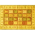 thumbnail image 1 of Ahgly Company Machine Washable Indoor Rectangle Persian Yellow Traditional Area Rugs, 6' x 9', 1 of 4