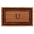 thumbnail image 1 of Calloway Mills 152982436U 24 x 36 in. Brown Border Monogram Rectangular Doormat, Natural - Letter U, 1 of 1
