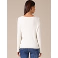 thumbnail image 3 of DARING DIVA Women's Boat Neck Long Sleeve Ribbed Sweaters S Beige, 3 of 5