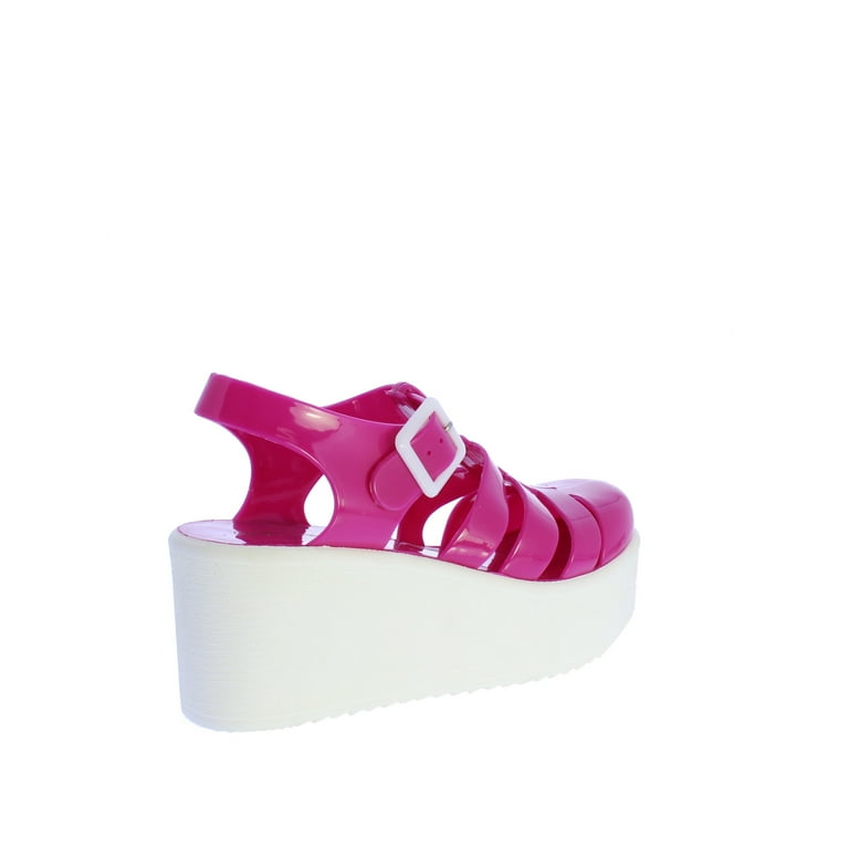 Nature Breeze Disco 02 Jelly Platform Sandal in Fuchsia Walmart