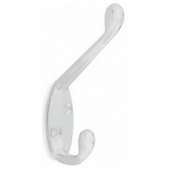 Manufacturer Varies Coat Hook, White, Zinc, 3/4 in D 1XNE3