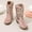 Light Pink, variant on Luogg Children's Winter Fashion Sequined Solid Color Mid Calf Suede Slip On Boots Girls Winter Boots Size 8-9 Years