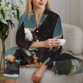 thumbnail image 6 of Lsque Forest River Bald Eagle Pattern Long Sleeve Pajama Set for Women - Soft 2-Piece Sleepwear and Loungewear Set with Pockets, Comfy Nightwear-Small, 6 of 7