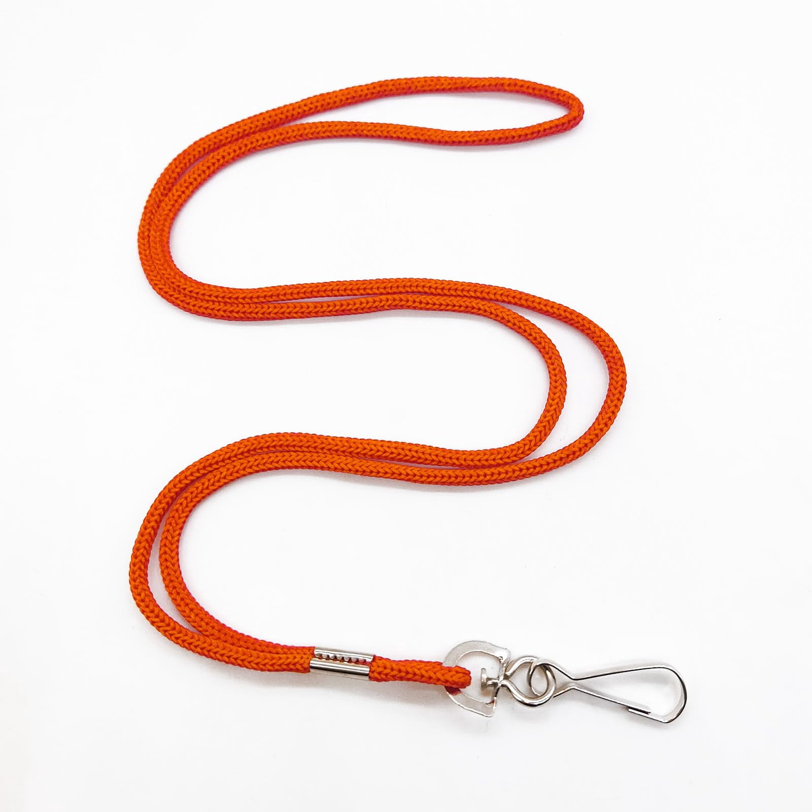 100 Pack Orange Badge Lanyards Business Card Id Employee Students Round 36" With Swivel Hook