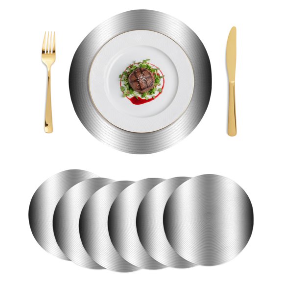 Round Placemats Ombre Black Gray 15 inch Set of 6 Table Mats for Dining Table Modern Art Heat Resistant Non-Slip Kitchen & Home Decorative Place Mat Set