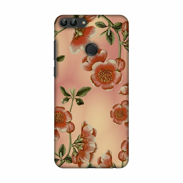 Huawei Enjoy 7s Case Huawei P Smart Case Watercolour Anemone Flower Coral And Yellow Hard Plastic Back Cover Slim Profile Cute Printed Designer Snap On Case With Screen Cleaning Kit Walmart Com