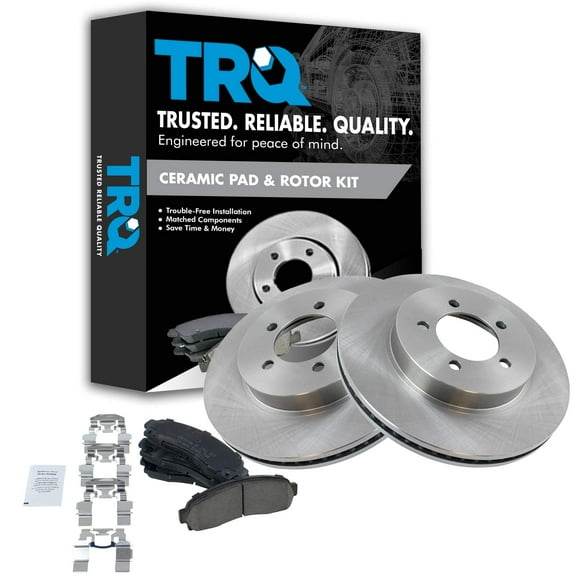 TRQ Front Brake Pad & Rotor Kit Brake Pads Brake Rotor Ceramic Fits Select 2002-2005 Ford Explorer Mercury Mountaineer