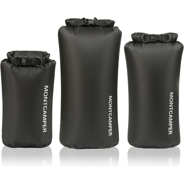 30D Nylon Waterproof Storage Sack for Camping, Hiking and fishing- Roll Top Closure-Portable Waterproof Dry Bag-Keeping Luggage Dry and Organized(5L/Black)