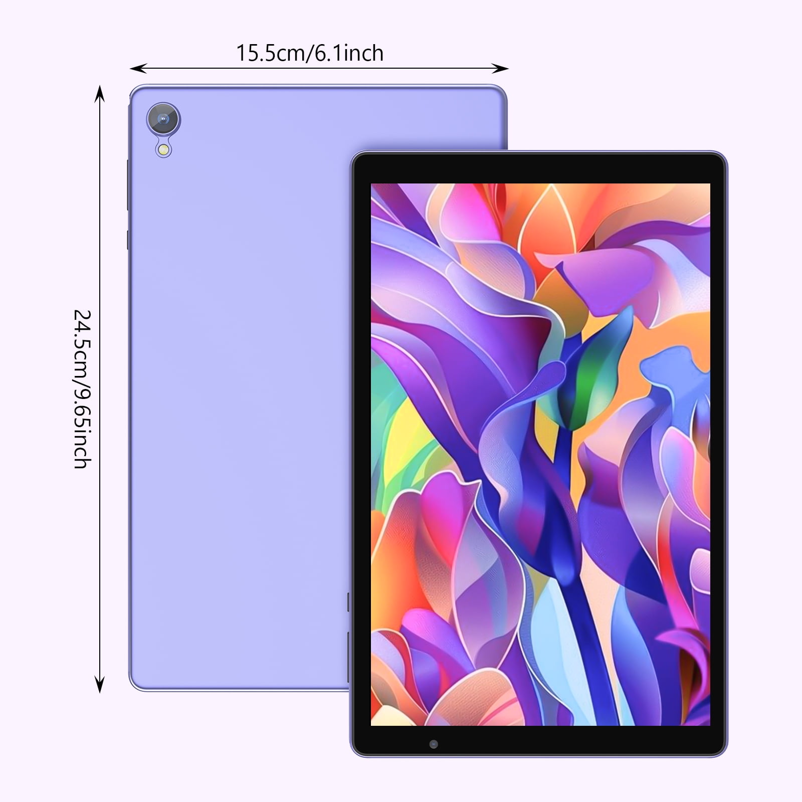 10 inch Android 14 Tablet，Android Tablets Quad Core Processor,4GB+32GB+1TB Expandable Tablet Computer,1280*800 IPS Screen,6000mAh Battery,WiFi - Purple