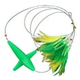 thumbnail image 1 of Feather Trolling Skirt Tuna Lure for Big Game Fishing Rigged with Steel Hook, 1 of 9