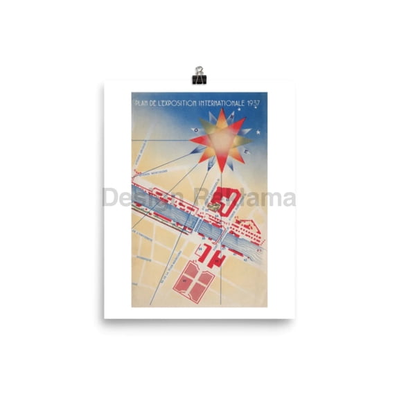 International Exposition Paris, France, 1937. (Paris World's Fair). Unframed Vintage Travel Poster