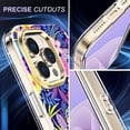 thumbnail image 6 of Petocase for iPhone 15 Pro Case,Cute Aesthetic Flower Full Body Rugged Shockproof with Built-in Screen Protector Drop Protective Phone Cover Retro Floral Designed for Women Girls,Purple Flower, 6 of 8