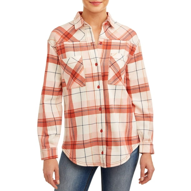 Time and Tru - Time and Tru Women's Fleece Button Down - Walmart.com ...