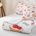 thumbnail image 4 of Manfei Sweet Bowknot Animal Twin Quilt Set, Cherry Cake Pet Twin Coverlet Set, White Pink, 2pcs, 1 Bedspread and 1 Pillowcase, 4 of 7