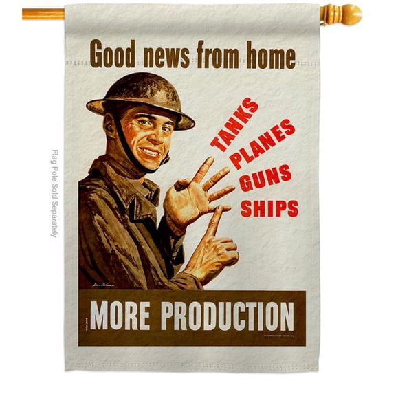 US Brotherhood H183064-BO 28 x 40 in. Good News From Home House Flag with Armed Forces Service Double-Sided Decorative Vertical Flags Decoration Banner Garden Yard Gift