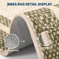 thumbnail image 4 of Hasoo Modern Simulated Woven Texture Bordered Area Rug for Living Room Washable 5' x 7' Non Shedding Neutral Indoor Decor Carpet, Green Gray, 4 of 5