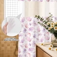 thumbnail image 3 of No Hook Shower Curtain, Pink Purple Butterfly Shower Curtains for Bathroom with See Through Top Window, Spring Watercolor Butterfly Waterproof & Washable Bath Curtain Small Stall 36"x78", 3 of 9