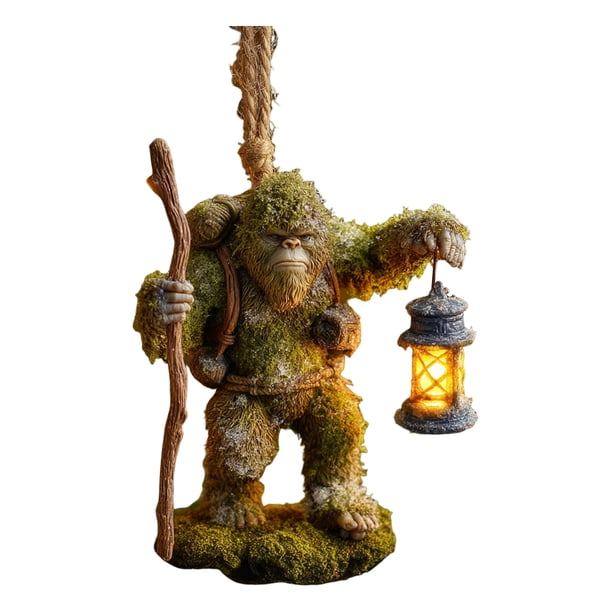 Adorno navideño Sasquatch, colgante plano de acrílico 2D, decoración para el árbol de Navidad, regalo festivo para los amantes del surf