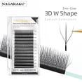 thumbnail image 2 of NAGARAKU 4D 5D W Forma Prefabricado Abanicos Extensiones De Pestañas A Mano Onduladas Suaves Naturales Extensión, 2 of 3