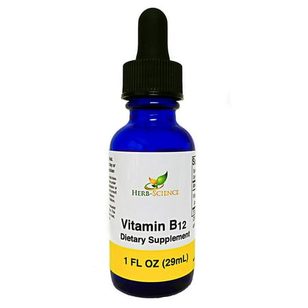 Herb-Science Vitamin B12 Cobalamin Liquid, Alcohol-Free Vit B-12 Supplement Support Nerve Cells and Tissue, Maintain Heart Health, Boost Energy Levels and Promotes Healthy
